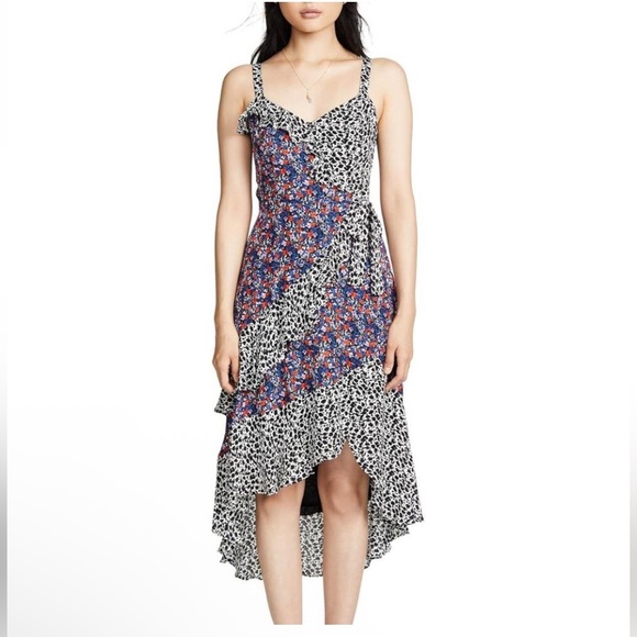 Parker Mixed Pattern Ruffle Dress Size 0 - Picture 11 of 11